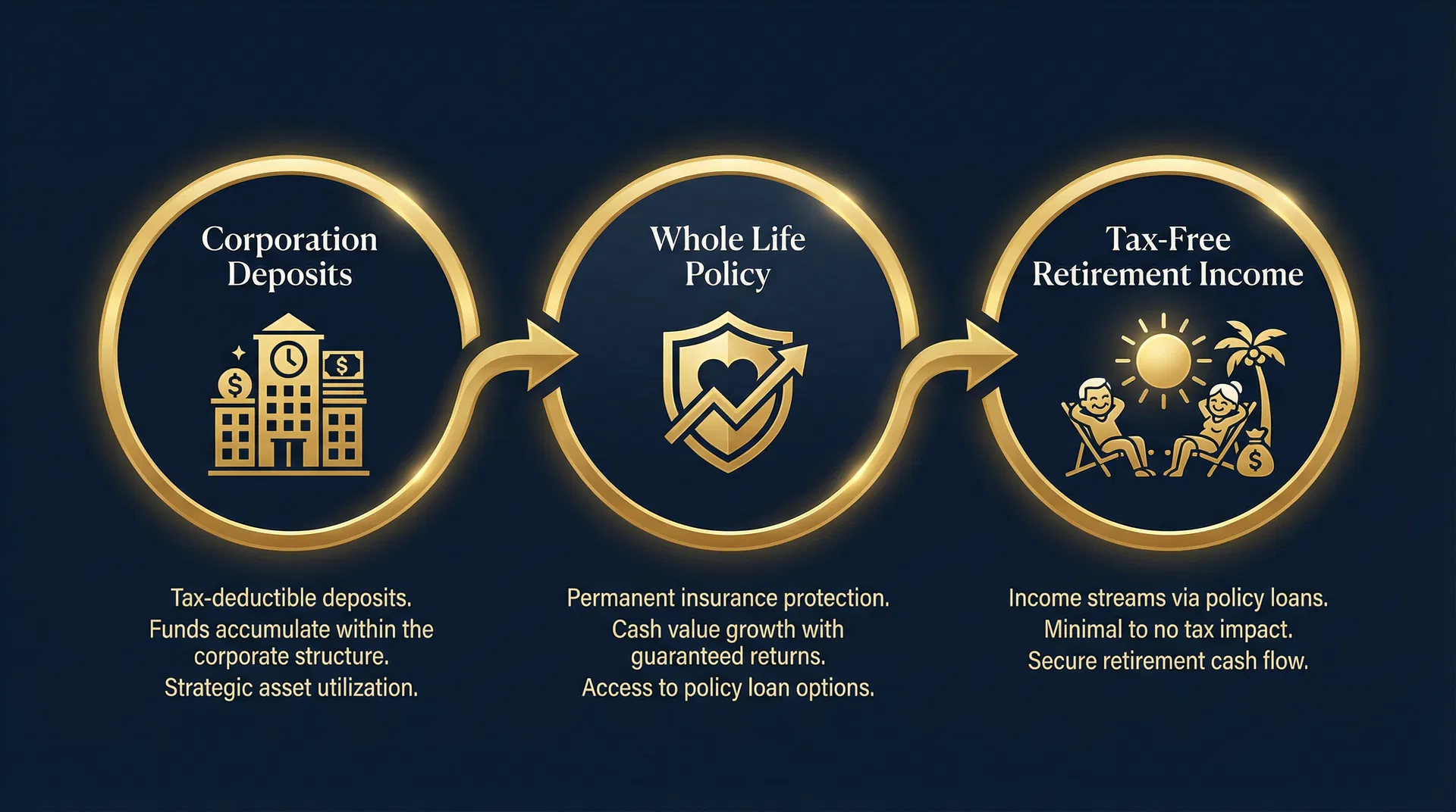 IRP Strategy: Corporation Deposits → Whole Life Policy → Tax-Free Retirement Income
